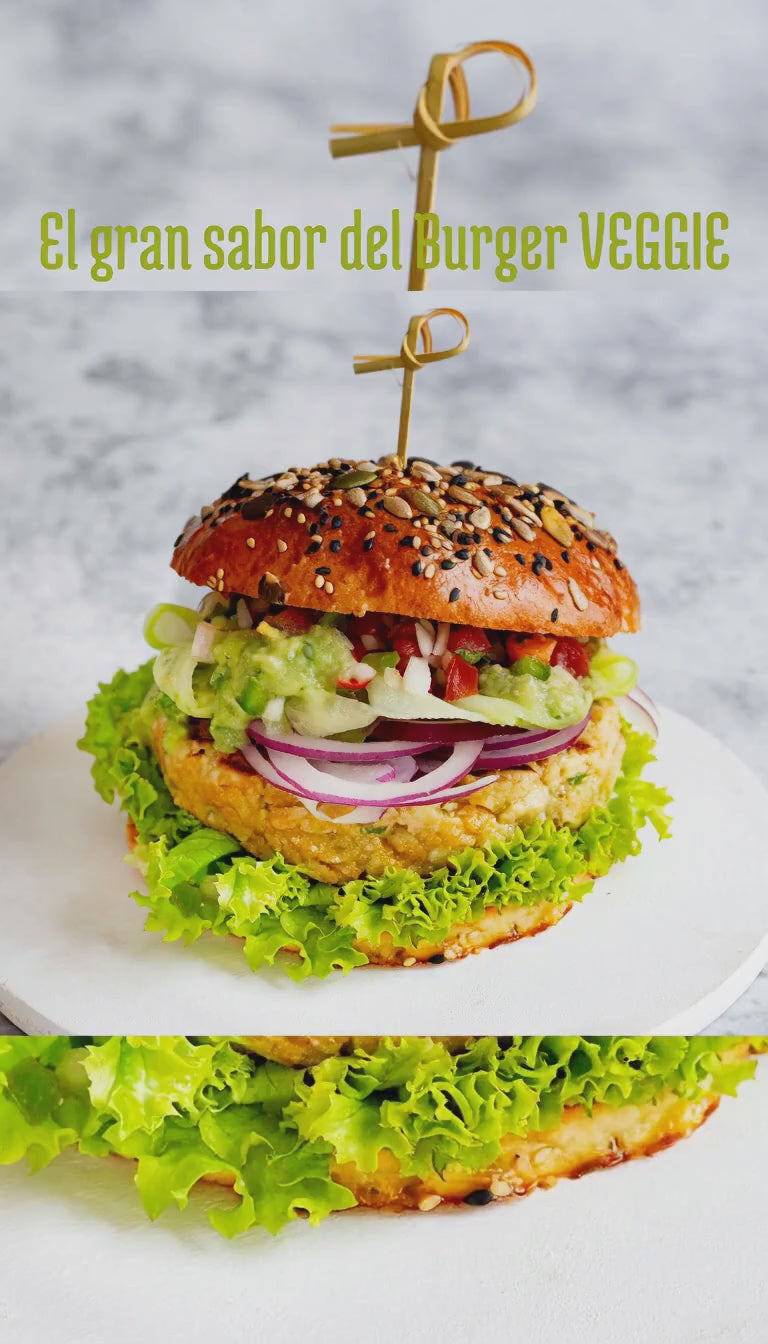 hamburguesa vegana , descarga el pdf y anímate a cocinar con nosotros!!